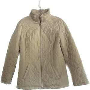 Coldwater Creek Jacket Women’s Size S Full Zip Quilted Beige Jacket
